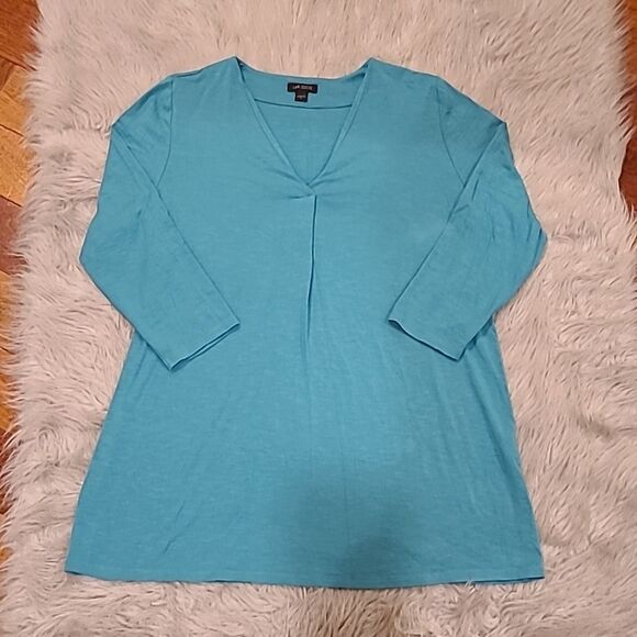 J jill wearever collection womens long flowy teal shirt size small - Picture 1 of 5